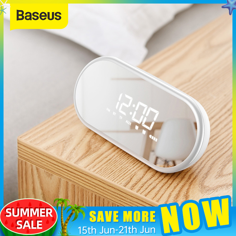 Baseus LED Digital Alarm Clock With Wireless Bluetooth Speaker Portable Night light Table Clock Desk Clocks For Home & Office