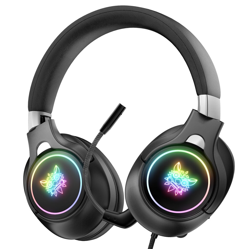 Onikuma stereo-kopfhörer mit kabel und led-beleuchtung, gaming-headset, tragbarer ohrhörer, online-meeting-laptop-zubehör