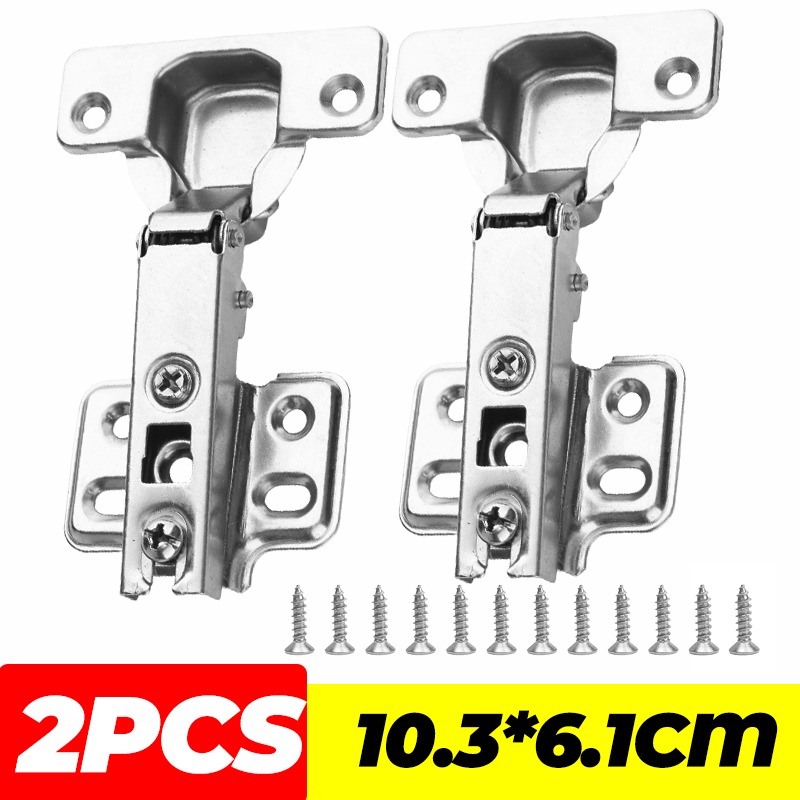Bisagra para gabinete de muebles, bisagras ocultas de Cierre Suave, amortiguador de cierre oculto, bisagra de acero para puerta de armario de cocina con tornillo: Blanco