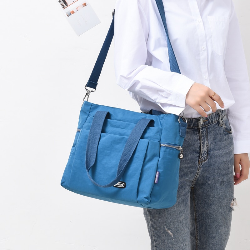 Bolso de hombro de nailon para mujer, bandolera de gran capacidad, resistente al agua, para el trabajo