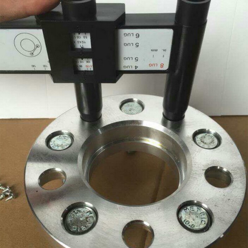 Wheel Rim Bolt Pattern Sliding PCD Measuring Tool Gauge Ruler 8 Holes PCD Ruler Lugs Hub Pitch Measurement Tool Vernier Calipers