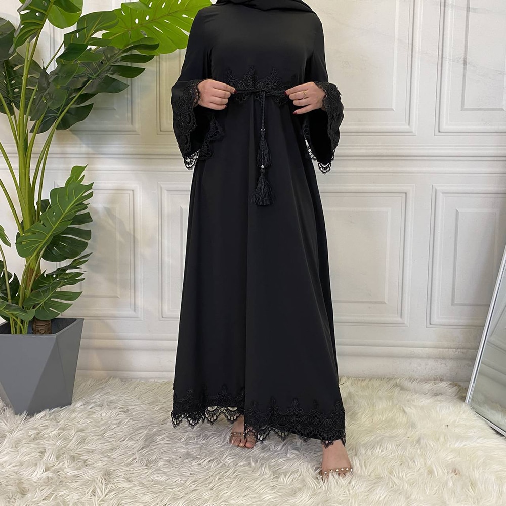 Arabische Turkije Kaftan Moslim Vrouwen Maxi Jurk Abaya Dubai Islamitische Kleding Ramadan Bescheiden Gewaad