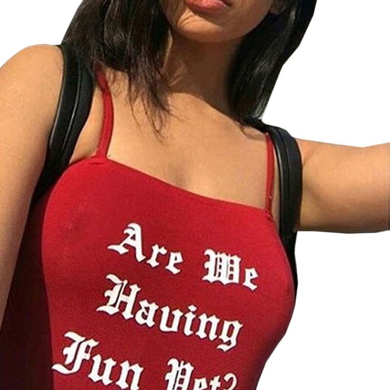 Sommer gym fitness tank tops dame dame sport toppe røde ensfarvede bogstaver trykt ærmeløs træning træning top vest