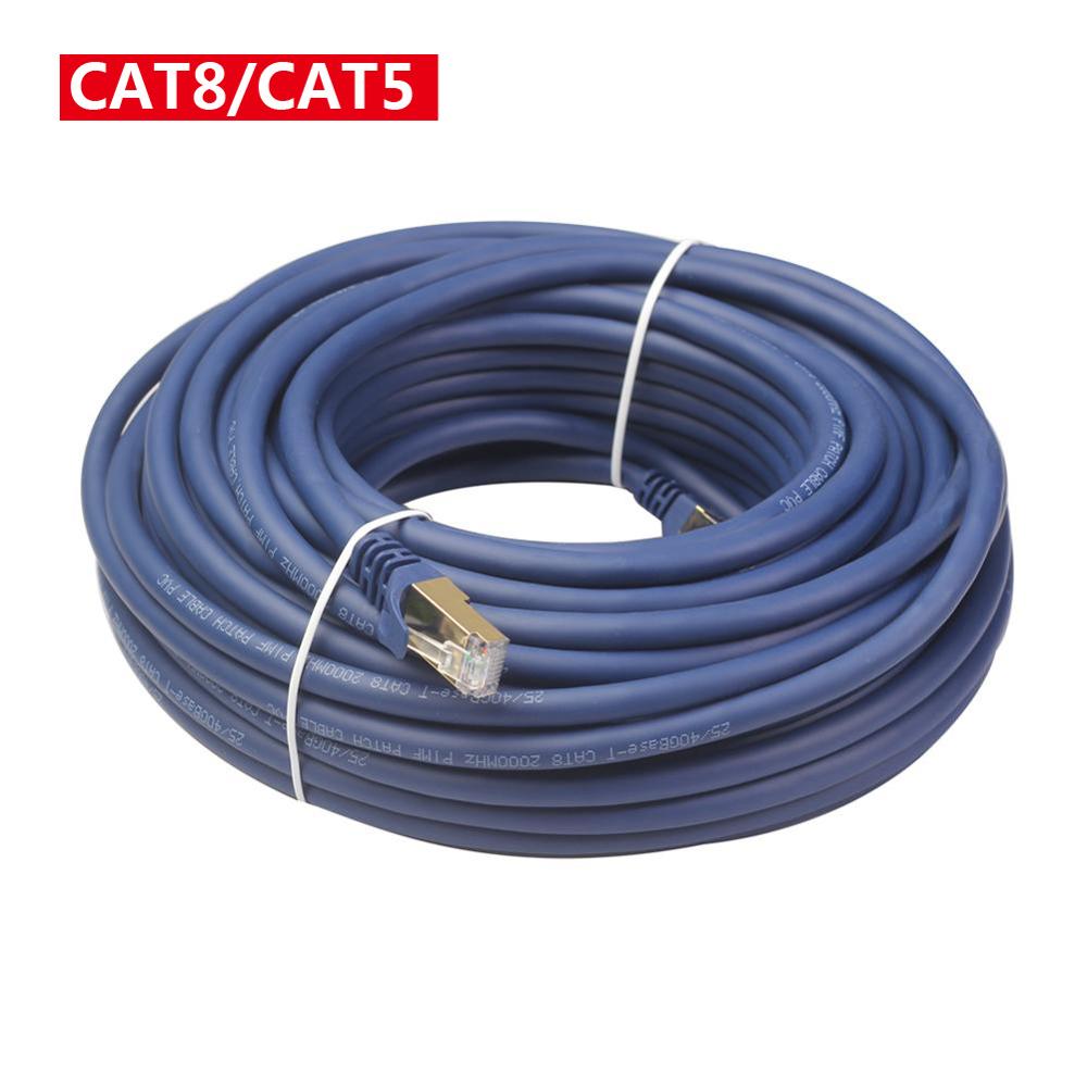 Cat5/Cat8 Cavo Ethernet RJ45 Cavo di Rete Cat 5 Cavo Lan Cat 8 RJ45 Patch Cavo di 10 m/ 15 m/20 m Per Router Del Computer Portatile Cavo Ethernet