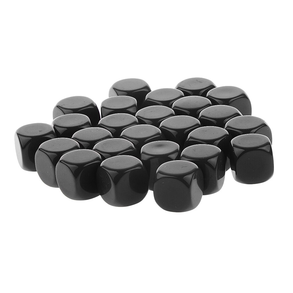 Conjunto de dados de 6 lados, 25 peças, d6, d &amp; d, trpg, jogo de personagem, jogos de festa, cubos de contagem: Black