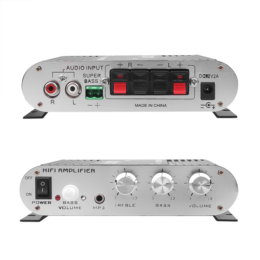 FOR LVPIN 12V 200W Mini Hi-Fi Stereo Amplifier MP3 Car Radio Channels 2 House Super Bass