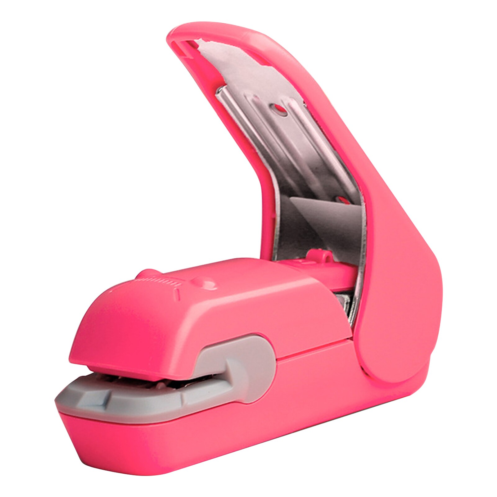 Staple Free Stapler Time Saving Effortless Needle Free Handhled Stapler Mini Portable: Pink