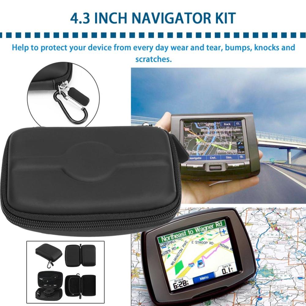 Musta pu hard carry start gps kotelon kansi kannettava 4.3 tuuman auton satelliittinavigaattori pidike käynnistys gps-navigointi suojapaketti suojapussi