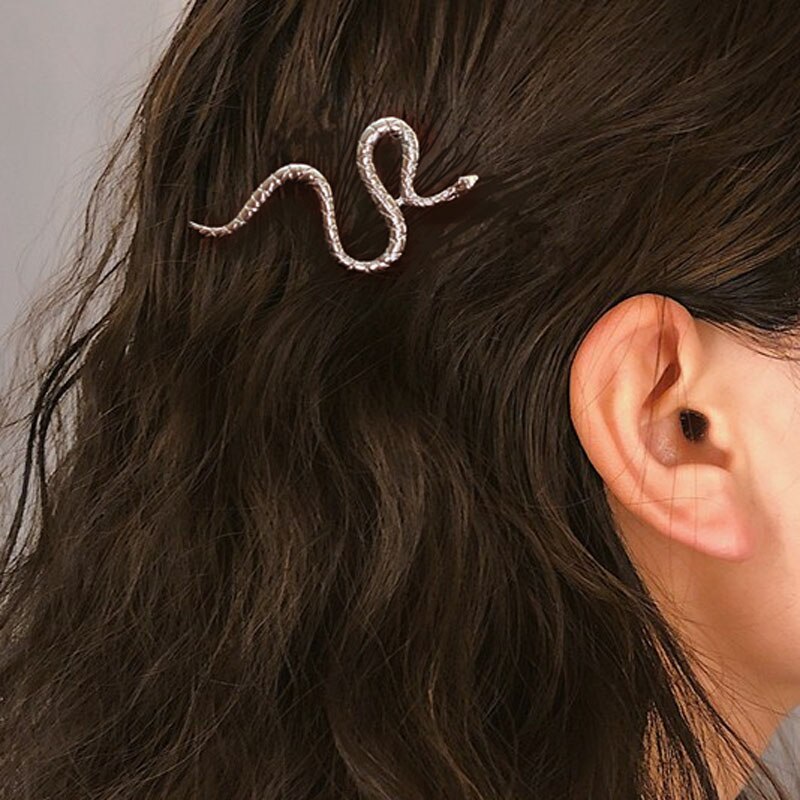 Kühlen Schlange Bobby Stift Haarspange schick Silber Überzogene Legierung Haar Zubehör Für Frauen ErkläSprosse Haarnadel Femme Schmuckstück