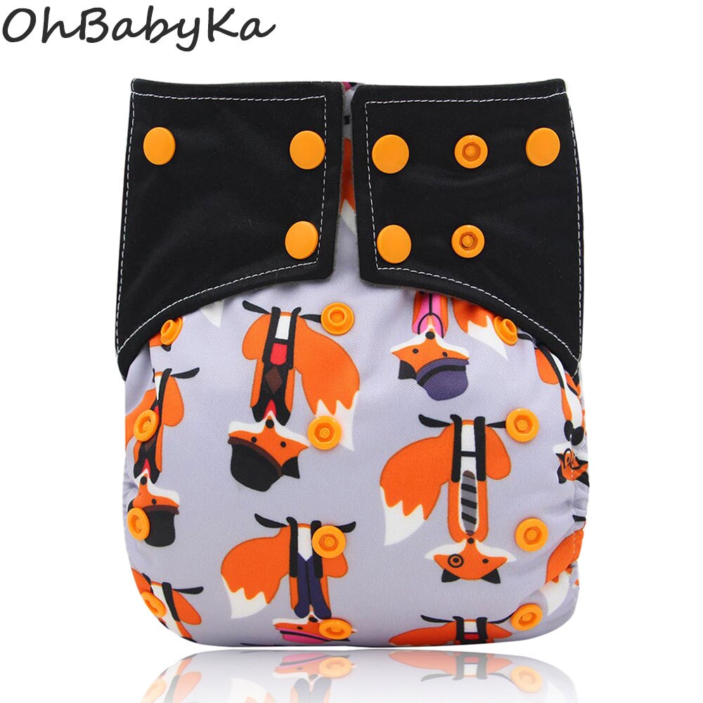Ohbabyka réutilisable Couche-culotte en tissu tout-en-un AIO bébé couches Couche Lavable imperméable poche Couche Double goussets couvre-couche