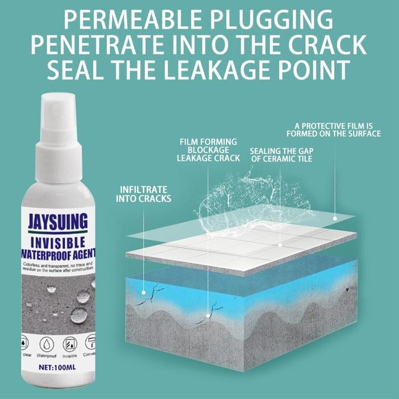 Tak lekkasjesikker artefakt nano vanntett lim spray reparasjon vegg siver hjemmebruk penetrerende vanntett lekkasje-fangende spray
