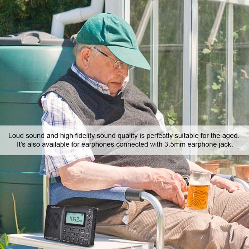 HRD-603 Portable Radio AM/FM/SW/BT/TF Pocket Radio USB MP3 Digital Recorder Support TF Card Bluetooth: Default Title