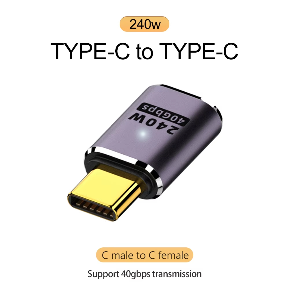 5A 240W USB4 OTG Type C To C Thunderbolt 4 Extension Cable Adapter L Style Male To Female To Female For Phone Laptop PC 40Gbps: pink