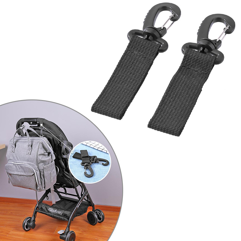 2 uds. Ganchos de cochecito de bebé, bolsa de pañales para silla de ruedas, colgador de bolso organizador de pañales, Clip, accesorios para carritos, colgador de bolsa, ganchos de cochecito de bebé
