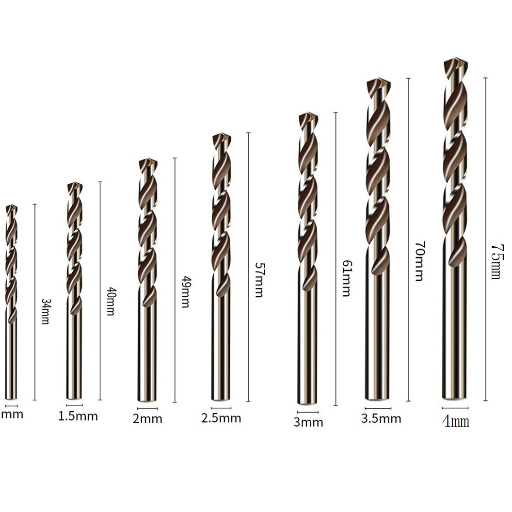 5/10 Uds HSS M35 broca de cobalto 1mm 1,5mm 2mm 2,5mm 3mm para barrena de acero inoxidable piezas de herramientas eléctricas de prensa de taladro de