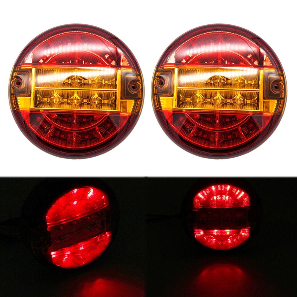 2 stk 4 tommer 20 leds lastbil baglygte stop bremse baklygte til 24v køretøjer trailer campingvogn 10-30v
