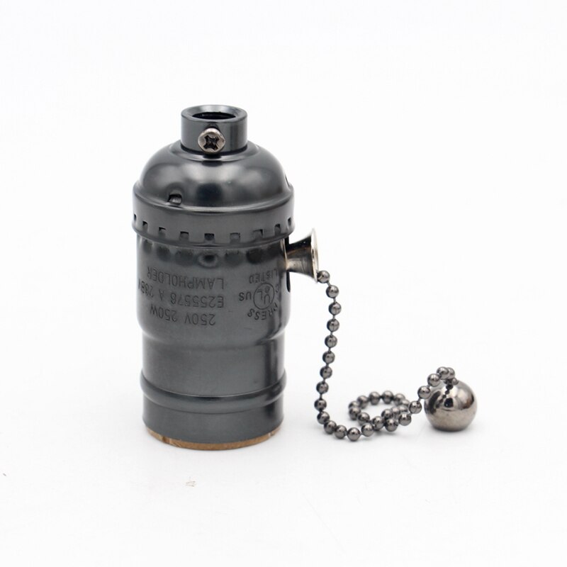 Vintage Lamp Socket E27 E26 Bulb Lamp Holder With Pull Chain Swith And Knob Switch: Gold / B15