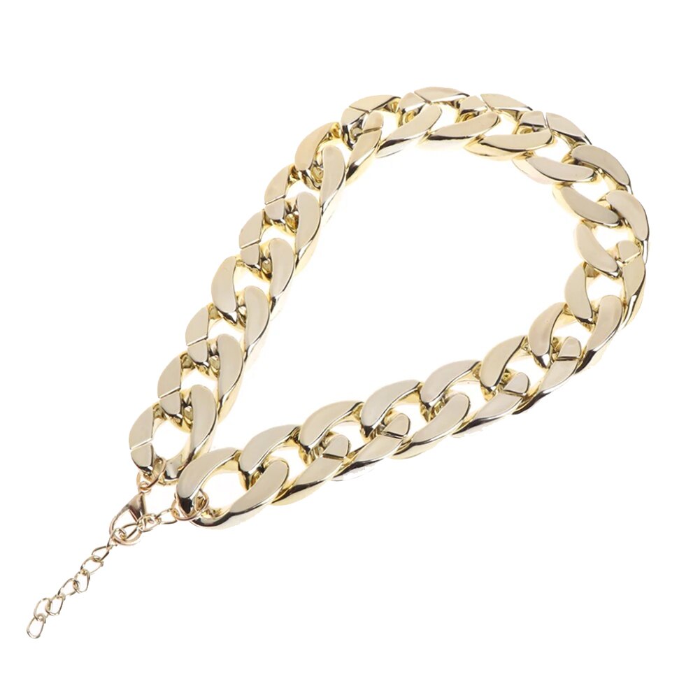 Kubansk länk tjock bit kedja halsband hund säkerhet krage husdjur smycken  qp2: Guld-metall -36cm
