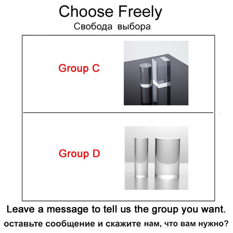 Photographic Acrylic Column Cosmetics support Shooting Clear Decoration Block Product Holder Display Stand cylinder: C or D