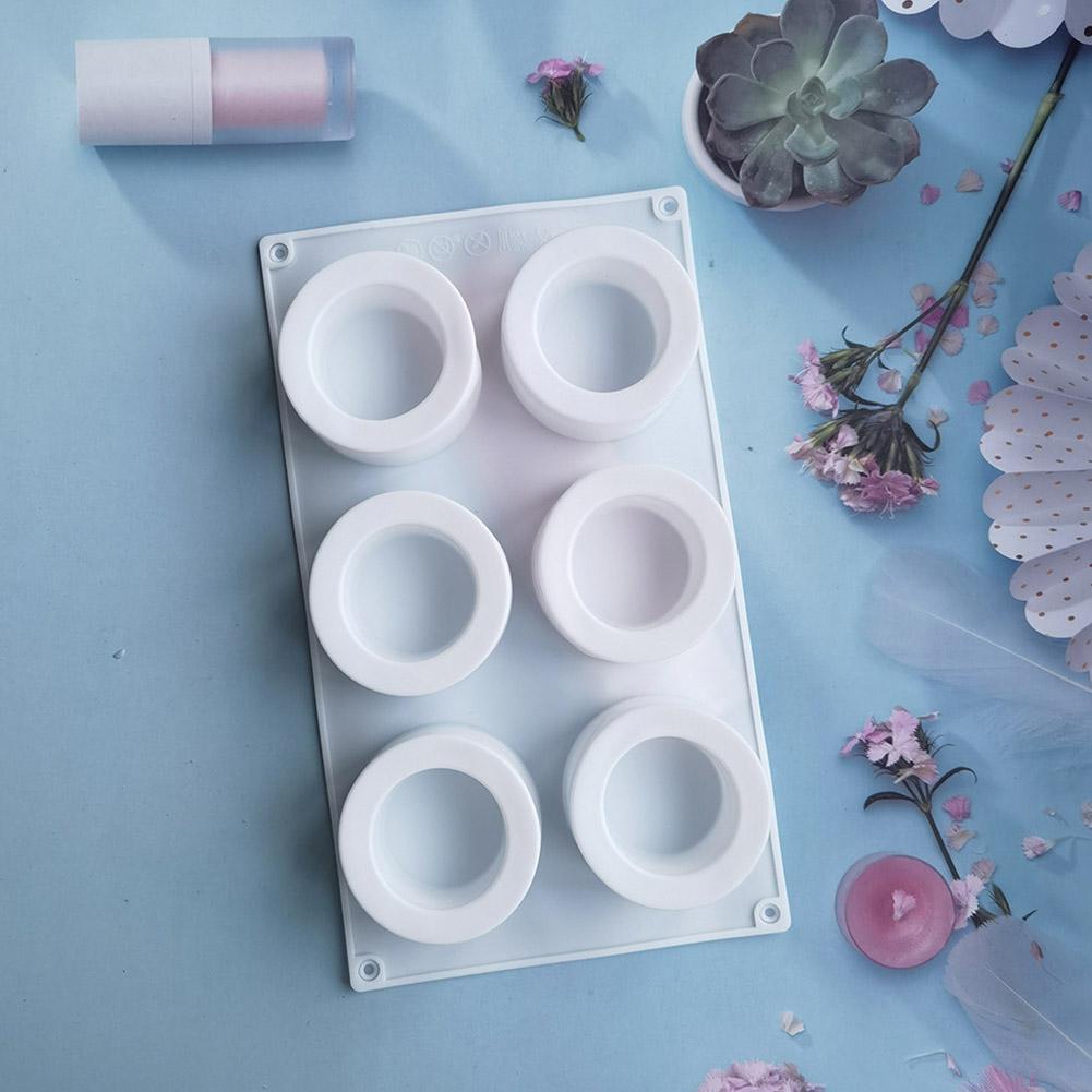 Molde cóncavo de silicona para hacer pasteles, herramienta de cocina para hornear, 6 eslabones