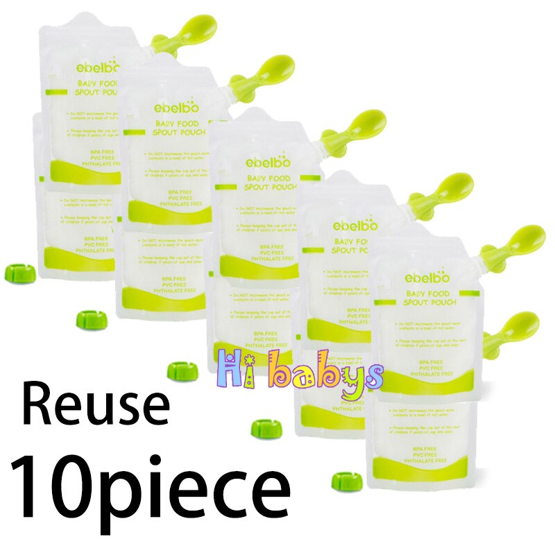 Baby Lebensmittel Hersteller Baby-Lebensmittel-Container Lagerung Liefert Neugeborenen Obst Organisation Container mit 10 Beutel Squeez Lagerung Tasche: 10 Stück