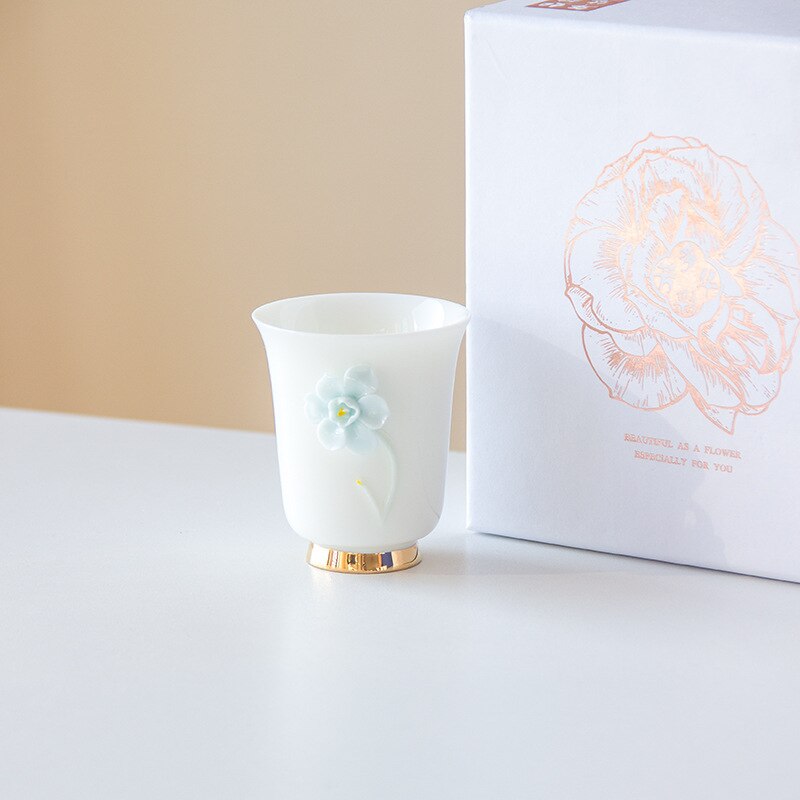 High-end Handmade Pinch Flowers Ceramics Personal Master Cup Household Puer Kung Fu Teaset Tea Ceremony Drinkware Packaging: 06