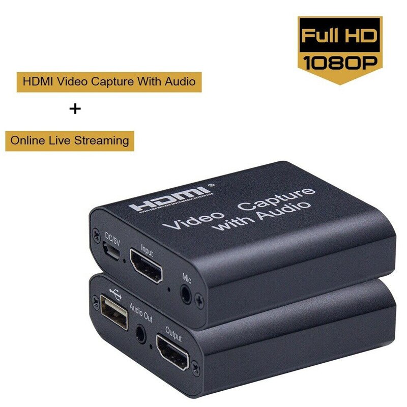 HDMI Video Capture Card with Audio HDMI to USB Converter Grabber Video Recording