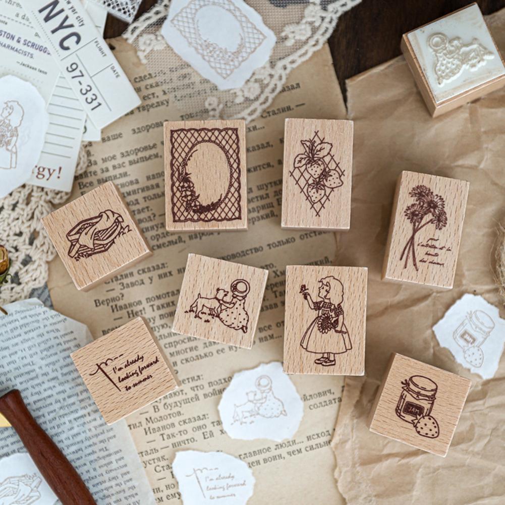 Stamp Seal Mold Three-dimensional Carving Portable Safe Handbook Diary Wooden Stamp Stamp Seal for Handicraft