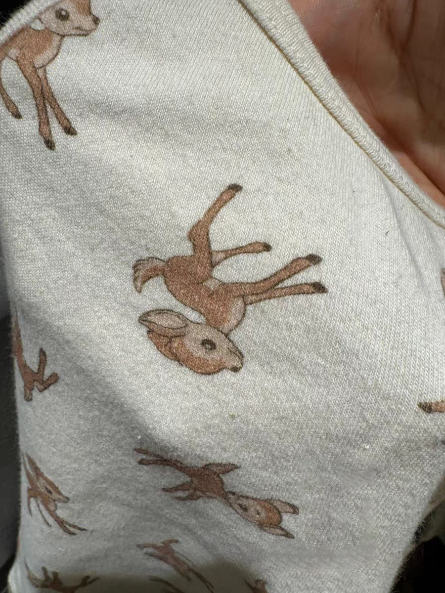 Söt liten hjorttryck smal crop top kvinnor sommar bomull ärmlös beskuren linne harajuku avslappnad söt linnen  y2k