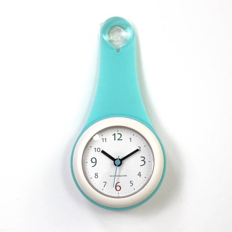 Bathroom waterproof anti-fog suction cup wall clock bathroom suction cup clock(white): 4