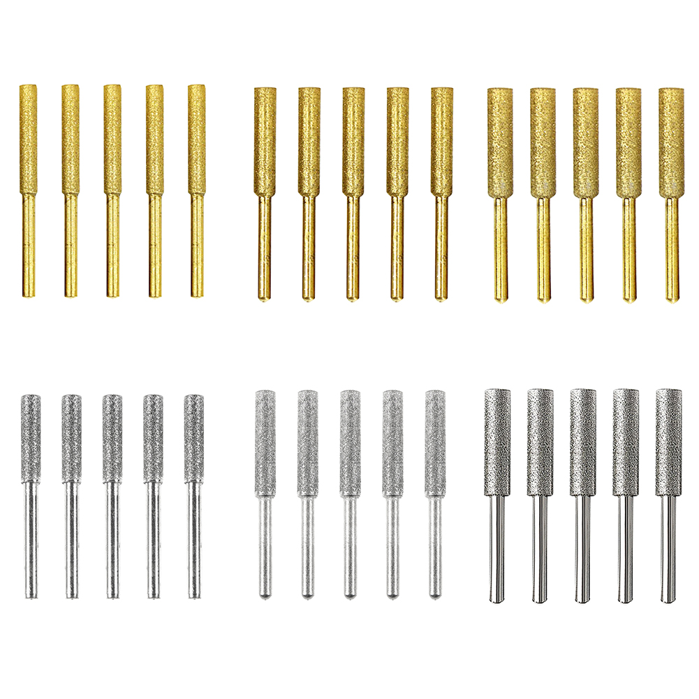 5Pcs Diamond Chainsaw Sharpener Burr Stone File Chainsaw Sharpening File Stone Grinding Carving Tools for Woodwork