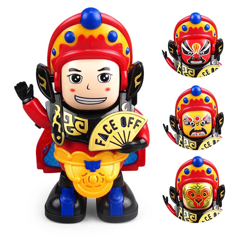 Muñeca China que cambia de cara de ópera, Robot de baile musical ligero, juguete para para niños