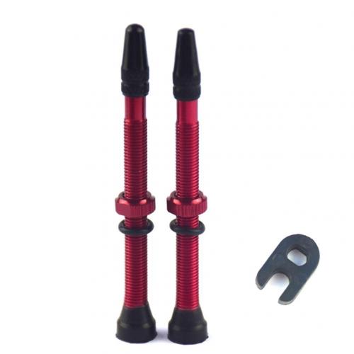 2Pcs 48/60/78mm Road MTB Bike Bicycle Tubeless Tires Alloy Presta Valve Stems Bicycle Tubeless Tires Brass Core Stem Tubeless: Red 78mm