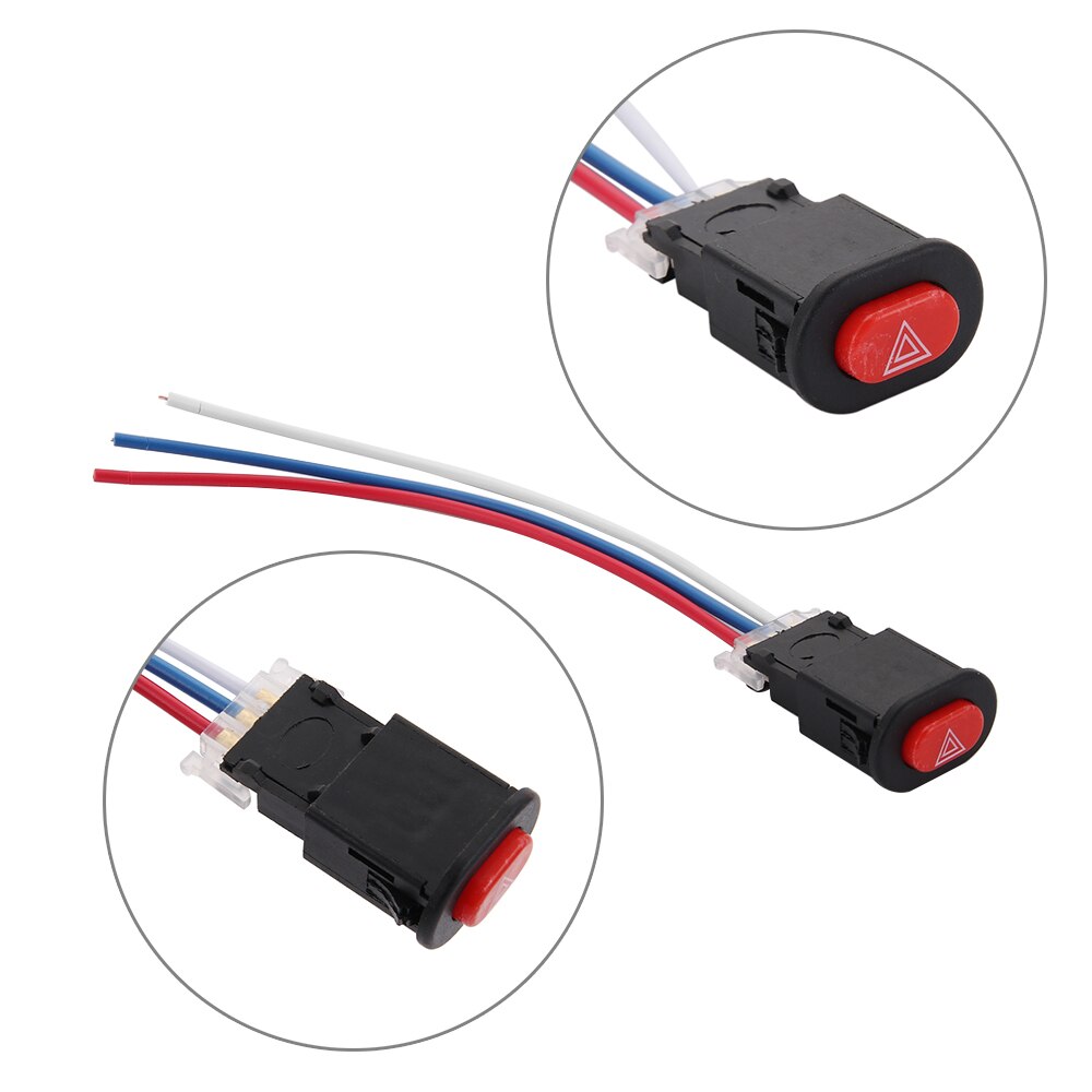 1 interruptor de luz de peligro de motocicleta doble advertencia de señal de emergencia con 3 cables de bloqueo accesorios de motocicleta