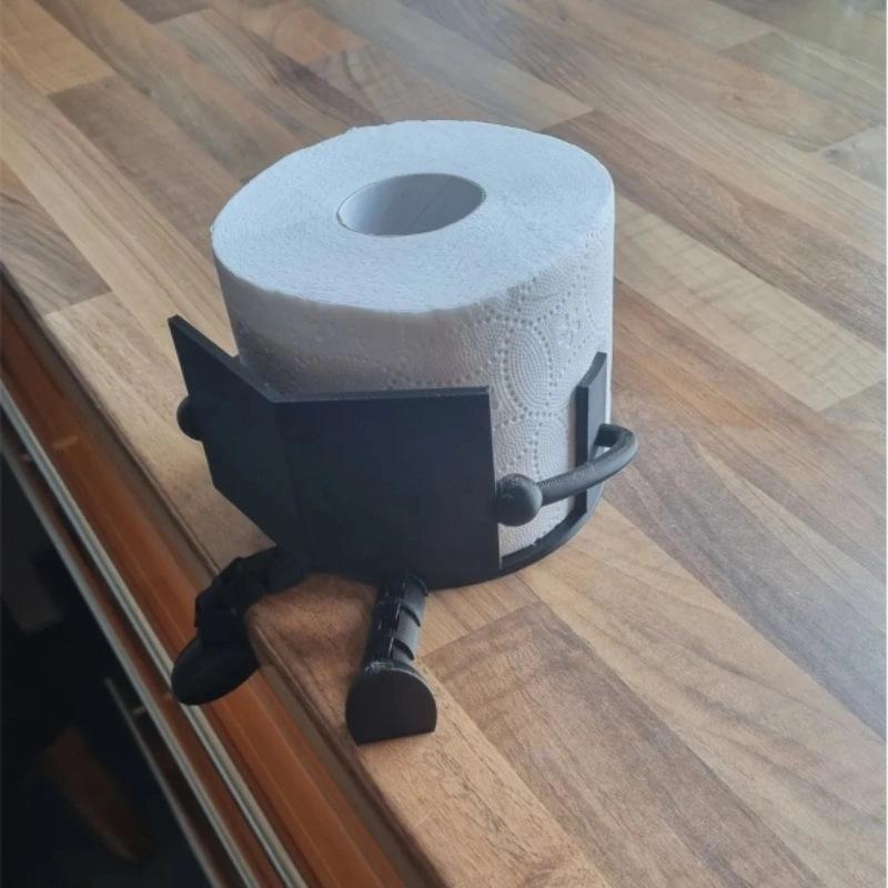 Novelty Toilet Paper Roll Stand 3d Printing Sitting People Paper Towel Holder Home Decoration Ornaments Bathroom Accessories: Red