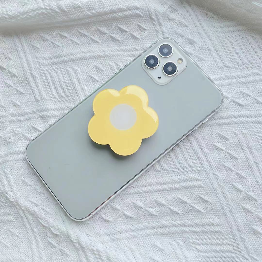 Schattige Bloem Opvouwbare Uitbreidbare Mobiele Telefoon Grip Houder Zaksteun Voor Ipones 15 Vinger Ring Griptok Uitbreidende Standaard