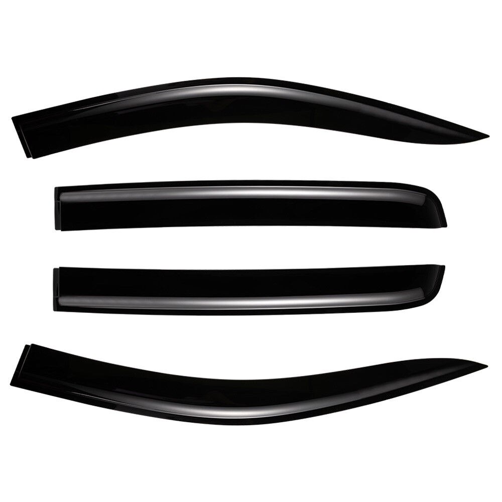 4 PCS Weather Shield Window Visor for Ford Ranger MK1 MK2 11-18 Double Cab Wildtrack Thickness Flexible Rain-proof Shiny