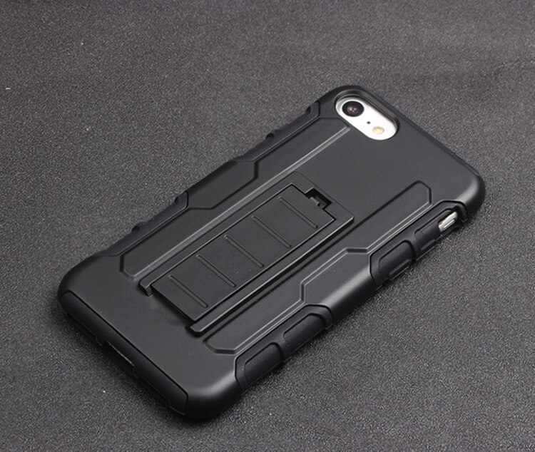 Voor iPhone 6 6 s plus 7 7 Plus Coque Armor Cases Shockproof PC Rubber Hybrid Covers Riemclip Holster Stand Robuuste Case Cover: for iPhone 7 Plus