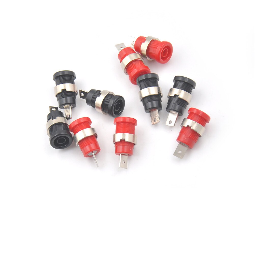 4/10Pcs/lot 4mm Panel Mount Binding Post Connector Banana Female Jack Socket Red And Black Color