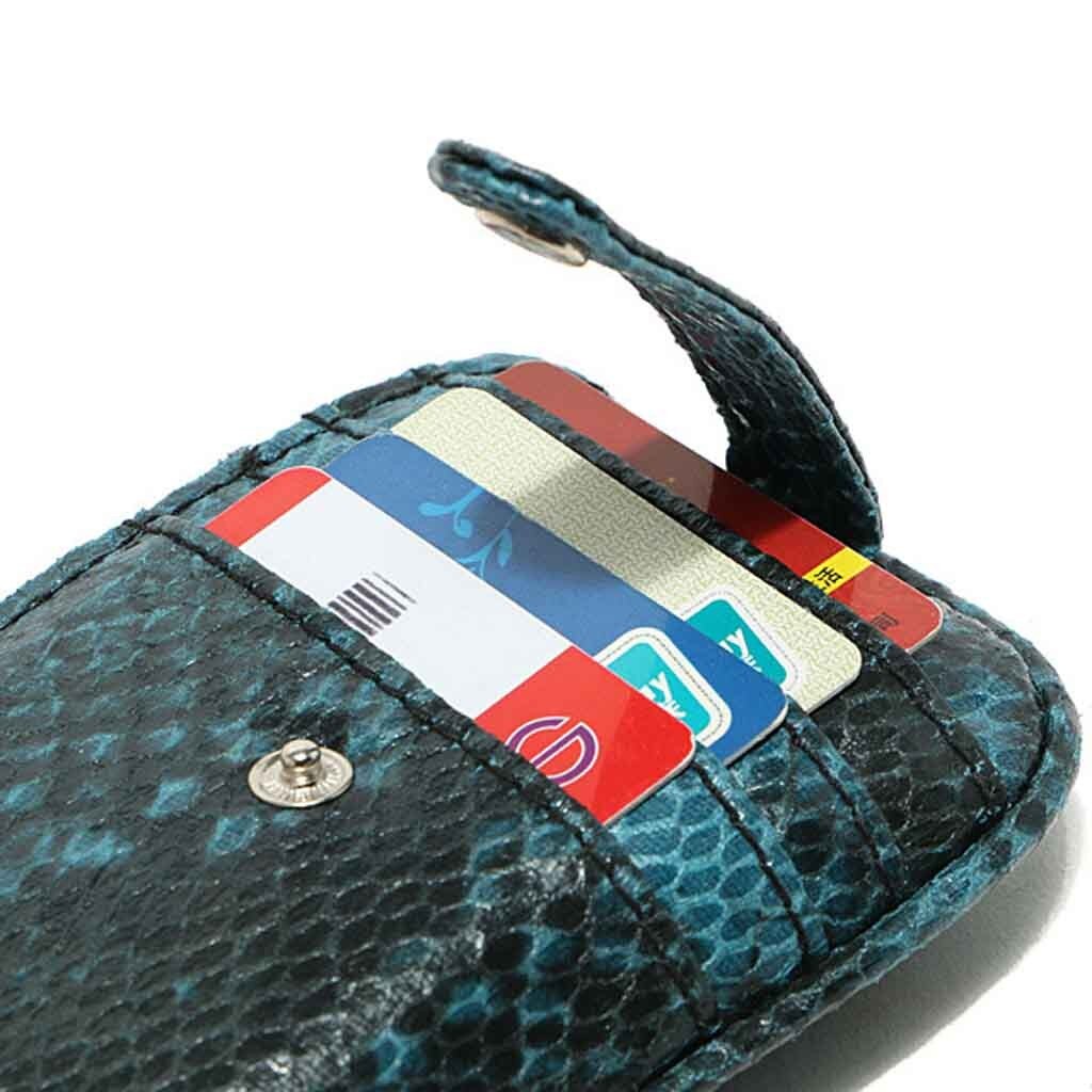 Monedero Unisex con de serpiente, monedero con hebilla, banco, tarjeta, bolsa con cierre, pequeño paquete, billetera multifunción para hombre y mujer