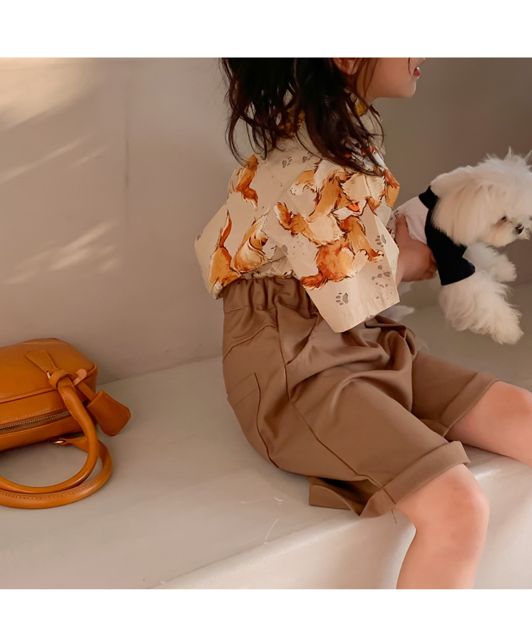 Maglietta a maniche corte allentata in cotone Unisex con stampa a forma di cane per ragazzi e ragazze di moda estiva 2022