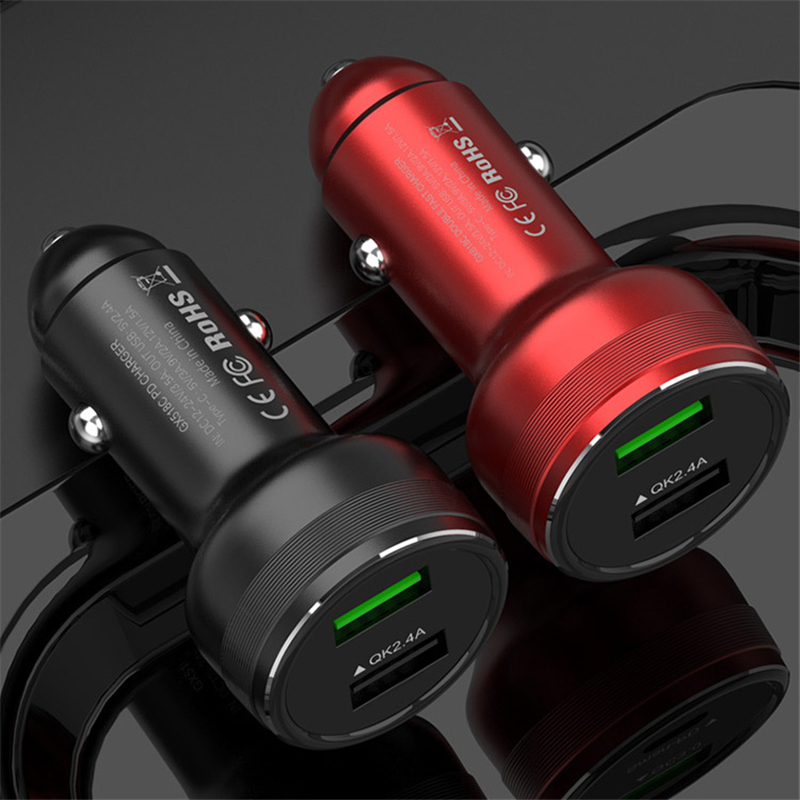 For OnePlus Huawei Samsung Car Charger Aluminum Alloy Super Fast Charging Warp Charger For OnePlus 8/7t/7 Pro/6T/5T Dash Charger