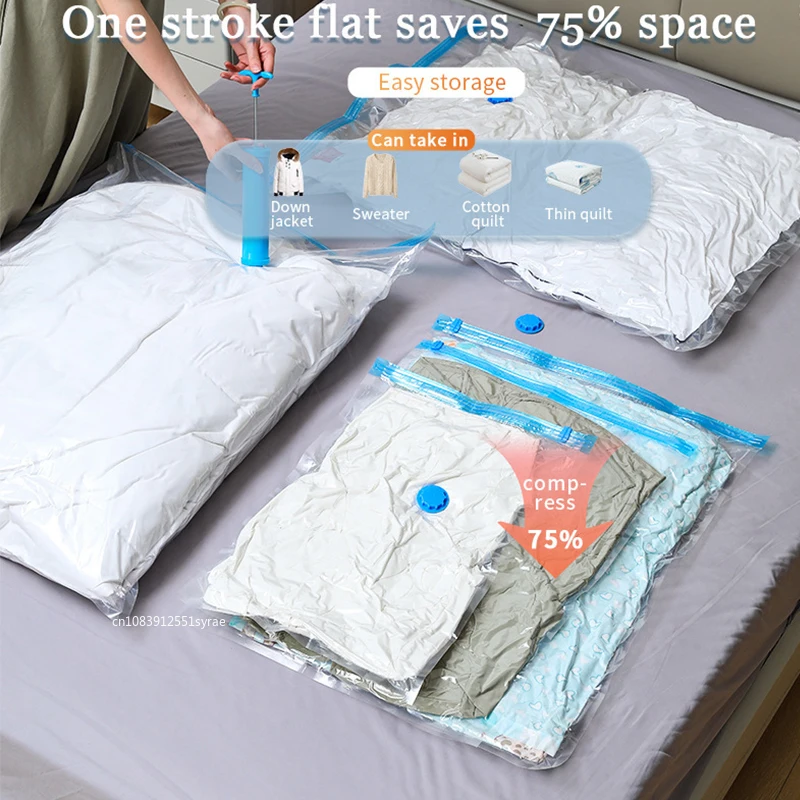 3/5PCS Vacuüm Opbergzakken Voor Kleding, Beddengoed, Ruimtebesparende Zakken Opslag Vacuüm Seal Pakket, opvouwbare Gecomprimeerde Organizer Bag