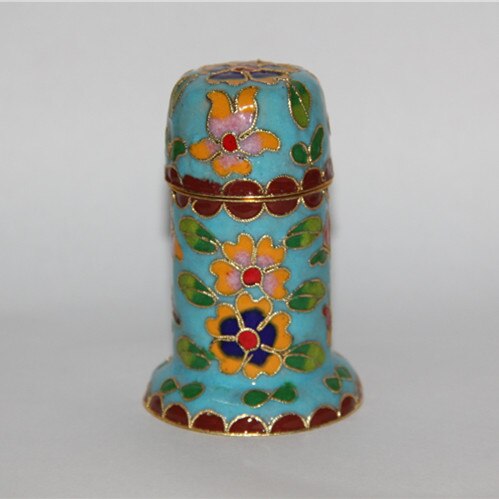 Kinesisk cloisonne tandpetare låda dekorativa ornament handgjorda foster koppar filigran emalj tandpetare fodral hantverk