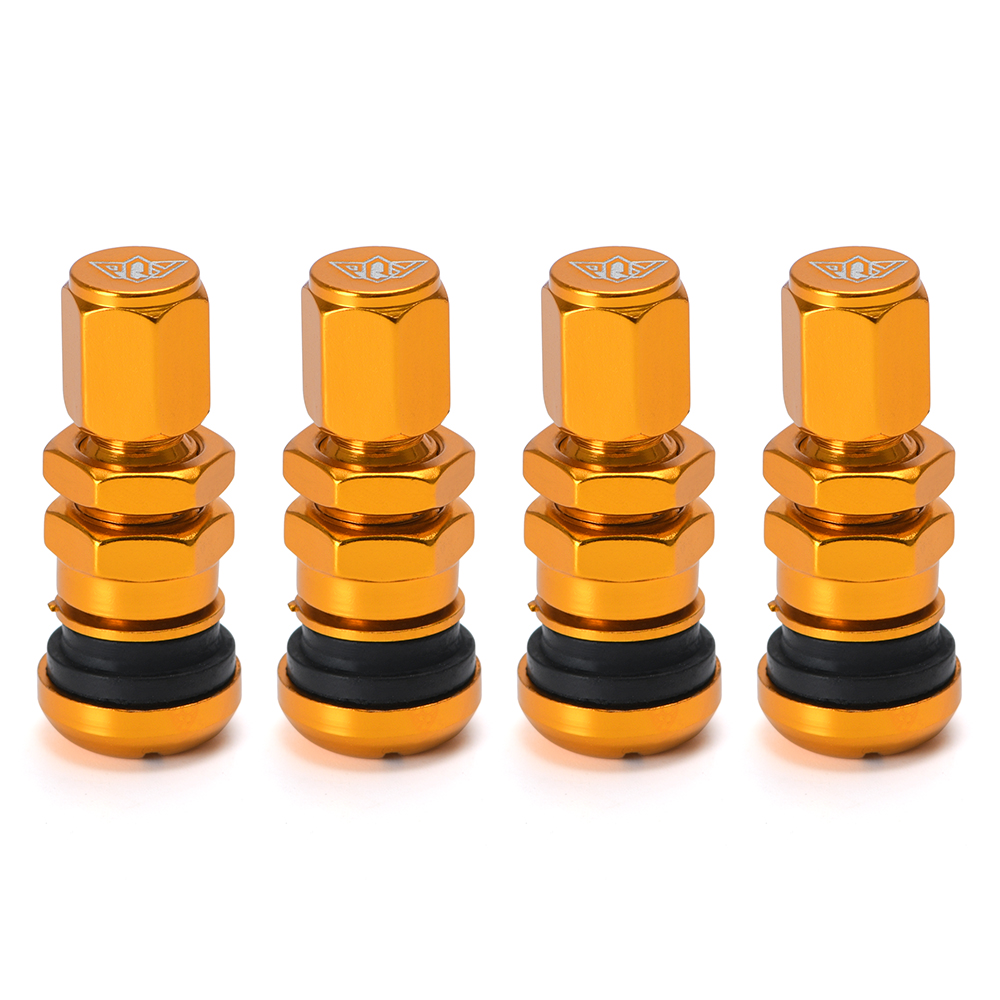 4 unids/set Universal de la motocicleta de la rueda del coche de válvula de neumático sin tubo tapones de válvula para neumáticos vástago de válvula de Metal de aluminio aire vástago de válvula VR-WR11: Blanco
