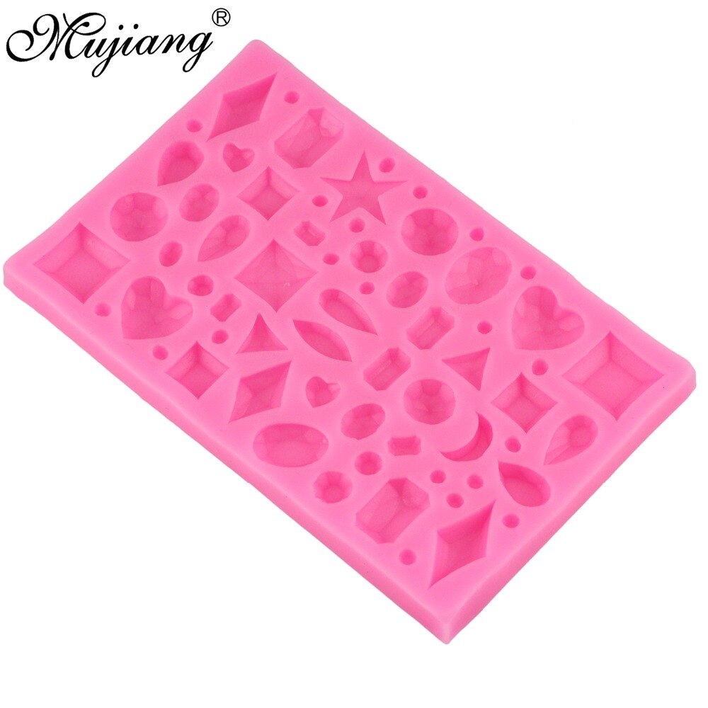 Mujiang Mini Diamond Silicone Fondant Molds Cake Decorating Tools DIY Sugarcraft Gem Gumpaste Chocolate Candy Clay Moulds