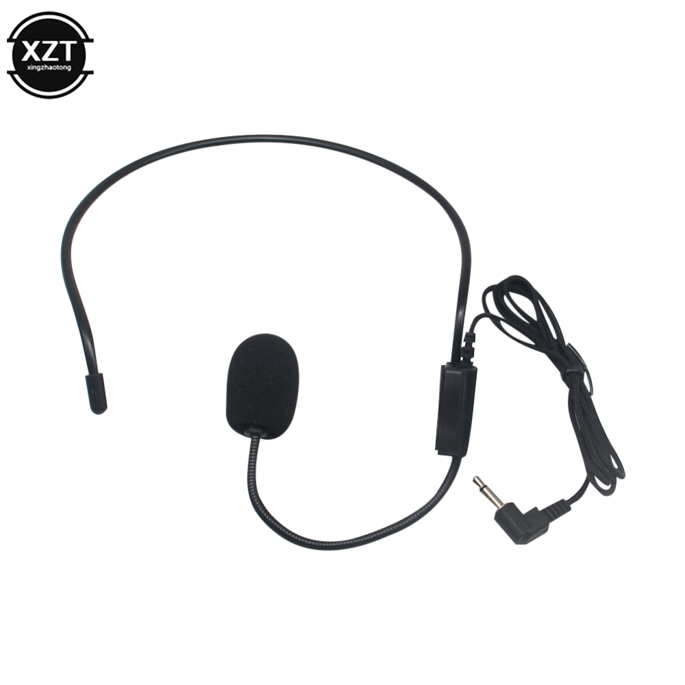 3.5mm Plug Headset Microphone Head-mounted Portable Wired Headset Mic Voice Amplifier Lightweight Over Head for Teaching Meeting