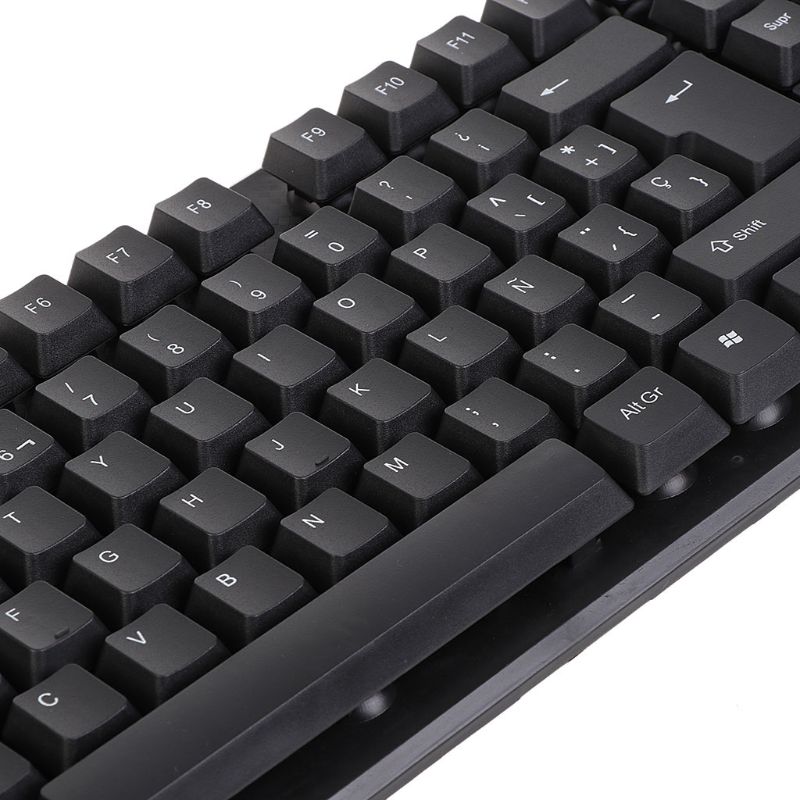 English/Arabic/French/Spanish USB Wired Silent Keyboard Waterproof 104 Keys Keyboard for Desktop Computer PC