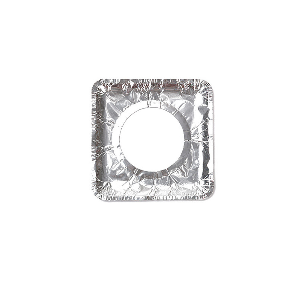 10pc Gas Stove Mat Gas Stove Tin Paper Heat Resistant Aluminum Foil Paper Cleaning Pad Greaseproof Paper Kitchen Accessories#50g: Square