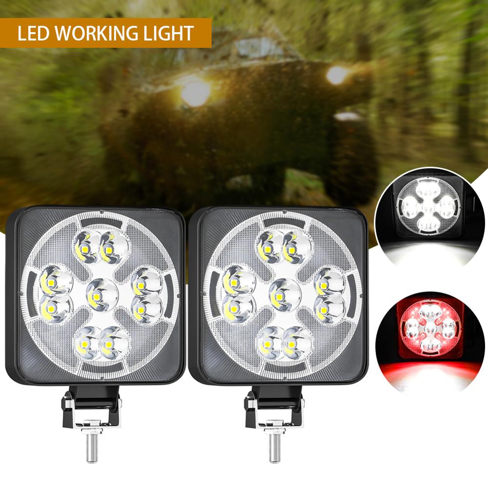 46W Draad Mini Vierkante Led Licht Led Verlichting Lamp Super Heldere Daglicht Wit Geel Licht Voor Auto Motor vrachtwagens Auto